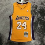 NBA 24 Kobe Bryant 2008-09 Maillot Retro jaune imprimé